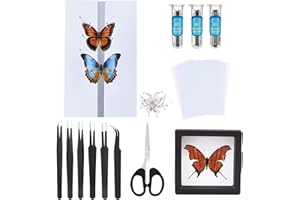 DDDZERONG Butterfly Specimen Kit Includes pins, mounting Board, Spreading Tools, Display case, Labels, Forceps, Preserving and showcasing Butterfly specimens.
