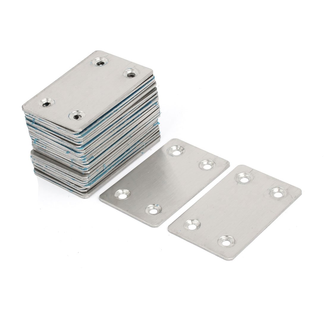 Sourcingmap 60mmx38mmx1.5mm Stainless Steel Flat Mending Repair Plate Fixing Bracket 30pcs
