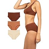Subset Women's Organic Cotton Mid-Rise Brief 3-Pack, Extended Sizes; 2XS-4XL, Natural Knickey Undies, Breathable Underwear