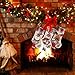 Aitey Christmas Stocking, Set of 3 Santa, Snowman, Reindeer, Xmas Character 3D Plush with Faux Fur Cuff Christmas Decorations and Party Accessory