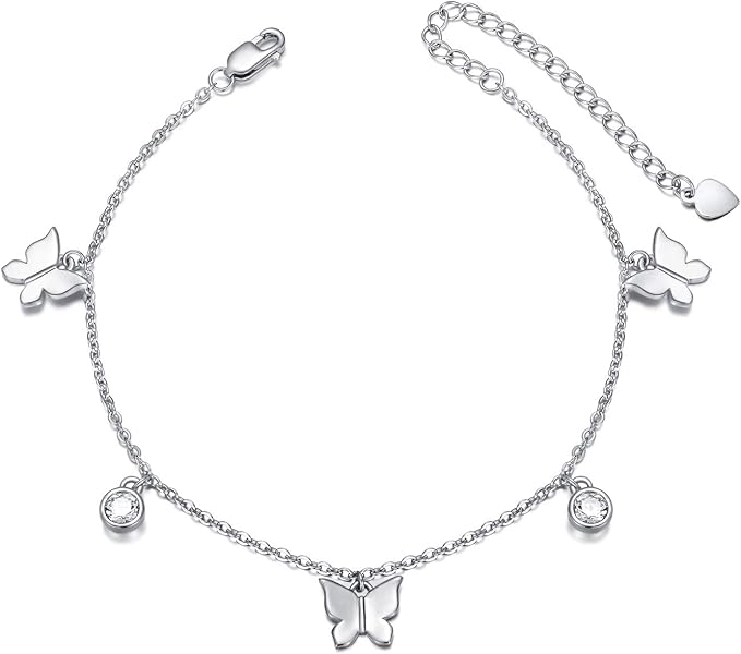 fdbhfg 925 Sterling Silver Butterfly Bracelets for Women Girlfriend