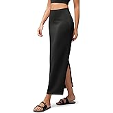 ODODOS Modal Soft Maxi Skirt for Women, Back Slit High Waist Casual Long Pencil Skirts