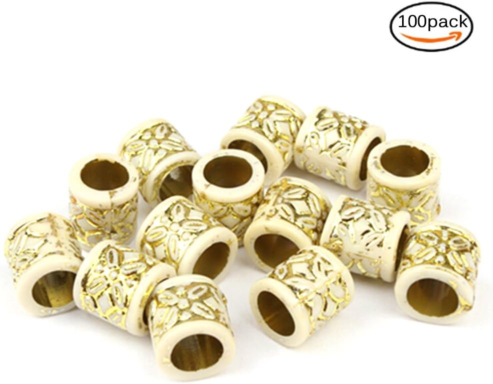 PIAOPIAONIU 100 Pcs Norse Vikings Beads for Beards Hair Paracord Pendants Diy Craft Hair Dreadlock