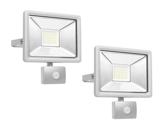 Juego de 2 foco LED con detector de movimiento y Smart Conector, 30 W,