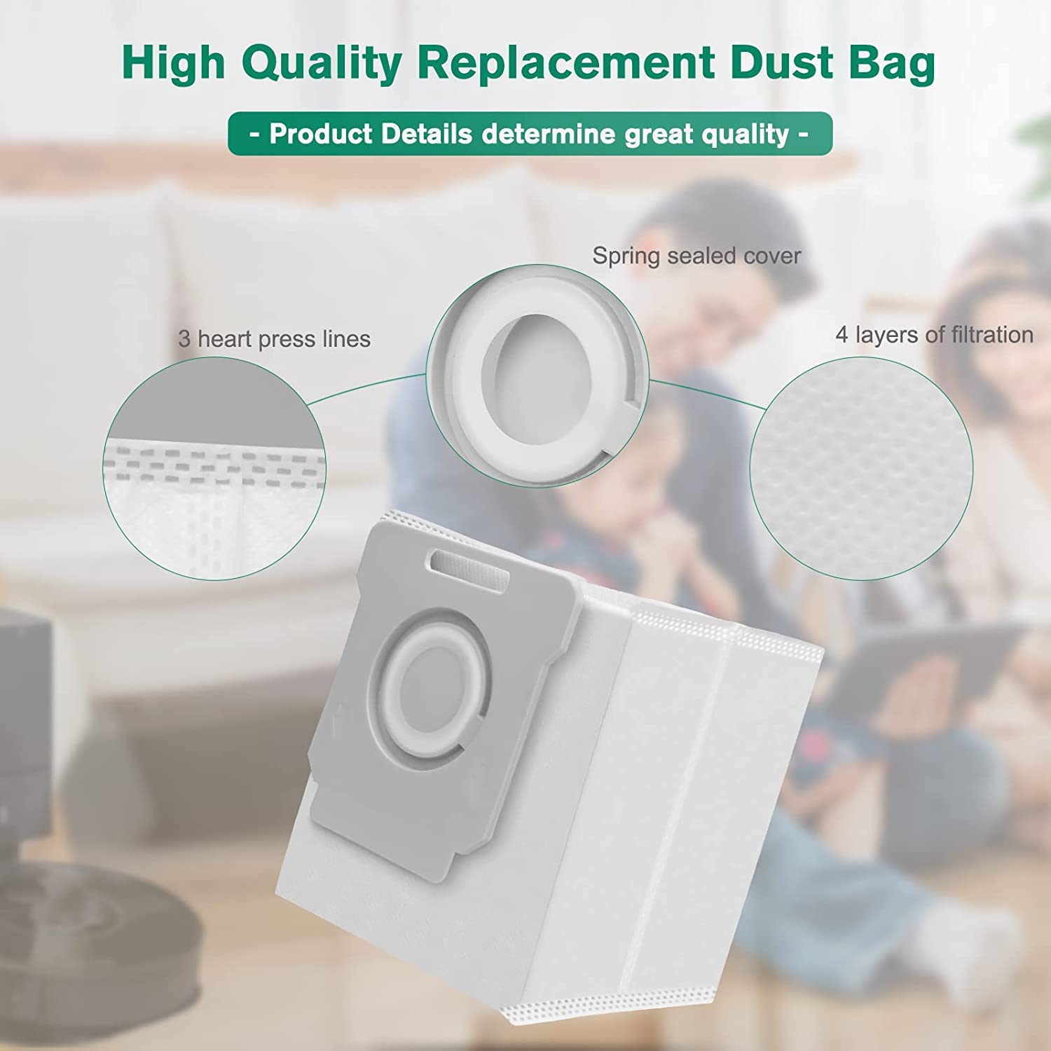 20 Pack Vacuum Bags for iRobot Roomba i7 i7+ i8 i8+ i3 i3+ i4 i4+ i6 i6+ j7 j7+ s9 s9+, i and s and j Series Clean Base Automatic Dirt Disposal Bags