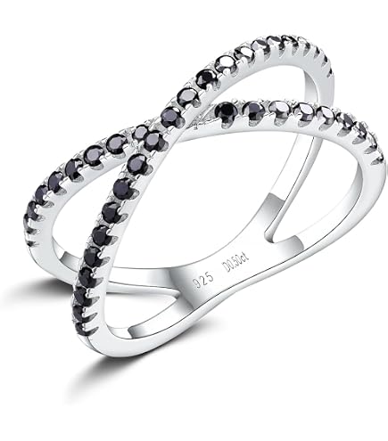 Amazon.com: PORI JEWELERS Sterling Silver X Ring Simulated Diamond