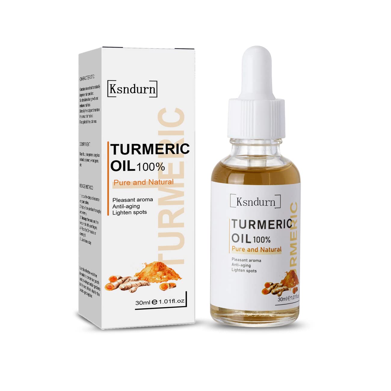 Turmeric Serum Dark Spot Removal, Ksndurn Turmeric Face Serums Oil, Turmeric Dark Spot Corrector Serum for Face & Body, Heals Scars, Moisturizing, Skin Brightening Serum for Dark Spots