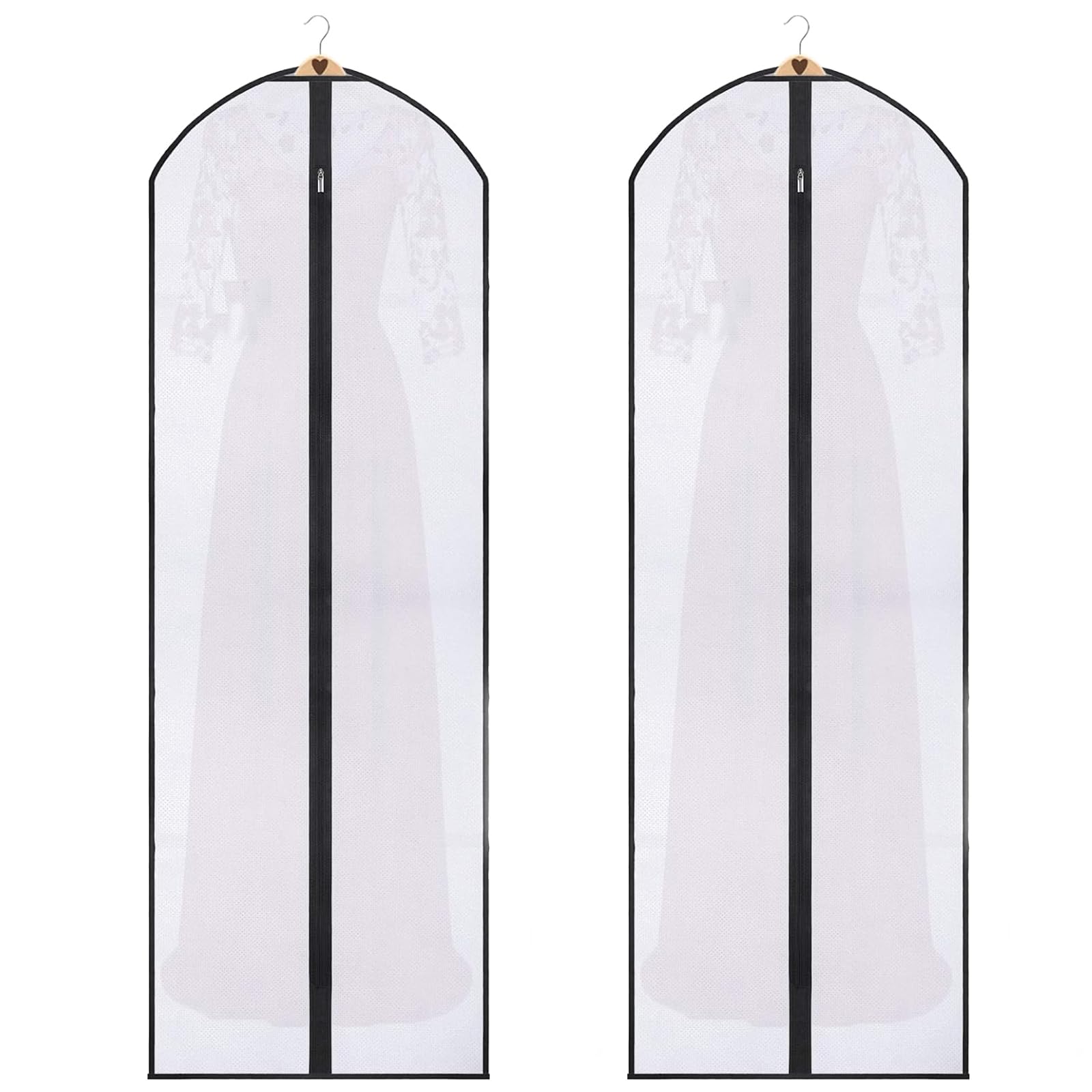 2 Pcs Dress Bags Covers Long, Long Dress Bags Covers，Dress Bag Suitable for Long Skirts Suits Skirts Bridesmaids Pants Coats Jumpsuits Ball Dresses Wedding Dresses