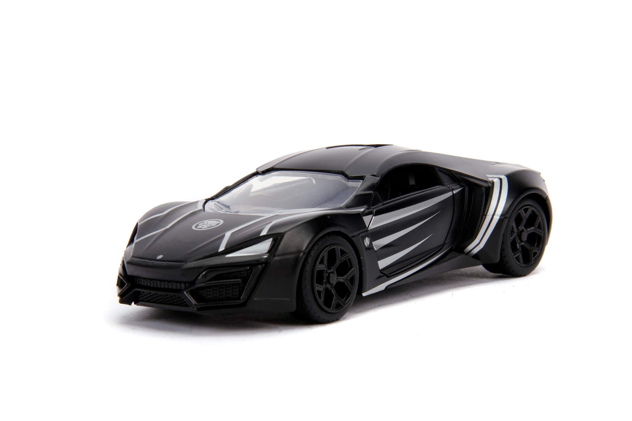 Jada Toys Marvel Black Panther Lykan Hypersport 1:32 Scale Die-Cast Opening Doors Rubber Tyres Toy Car Black