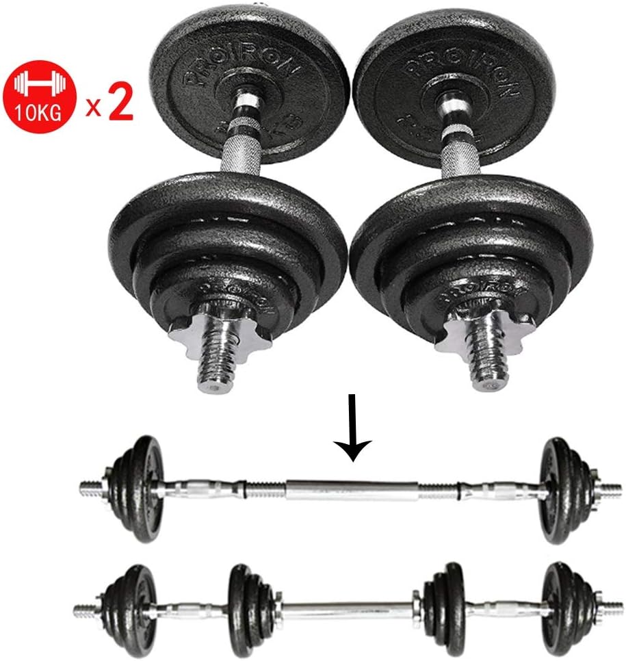 44LB Adjustable Dumbbell Weight Set for Home Gym Barbell Plates Muscle Body Training Black