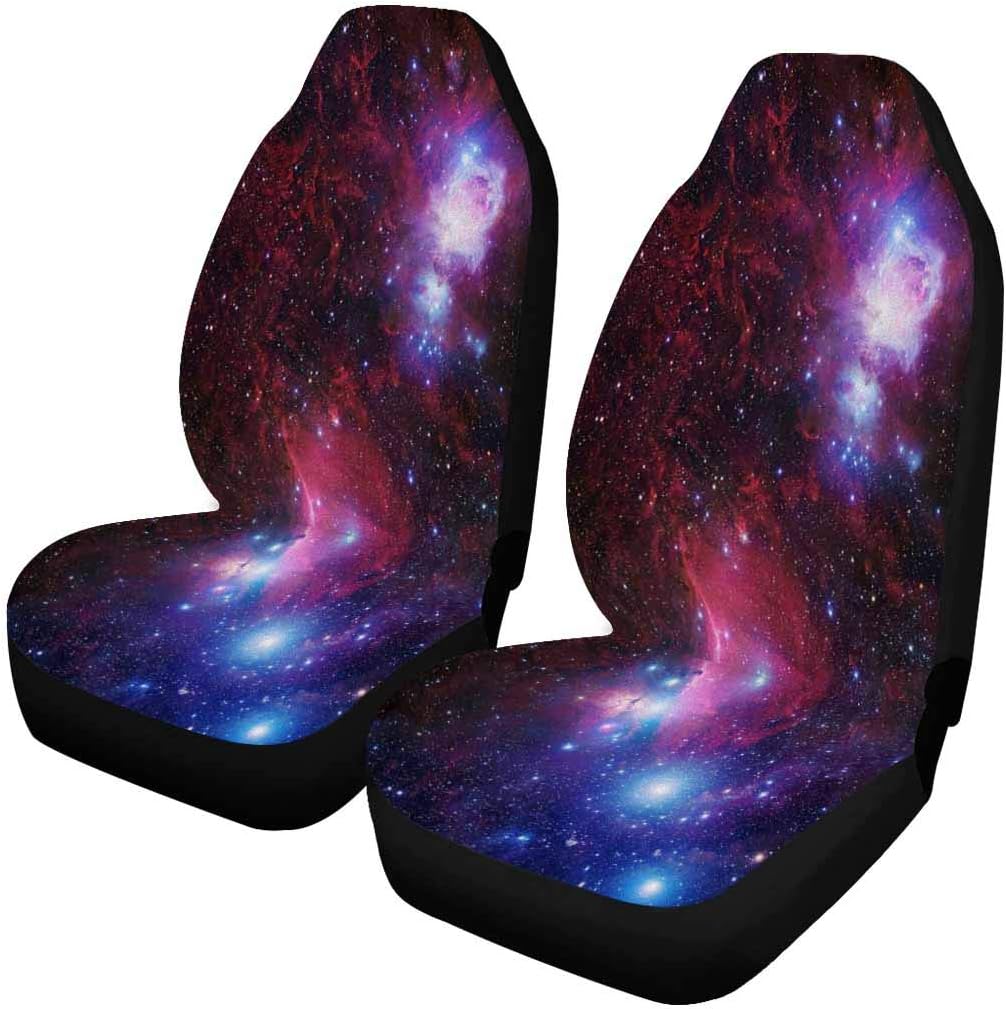 INTERESTPRINT Dolphins Jellyfish Sea Turtle Coral Reef Front Seat Covers 2 pc,Vehicle Seat Protector Car Mat Covers, Fit Most Vehicle, Cars, Sedan, Truck, SUV, Van