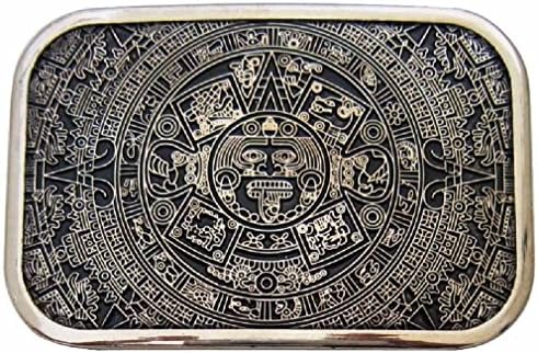 Mens Rectargular Aztec Mayan Calender Maya Mexico Ancient Aliens Belt Buckle New