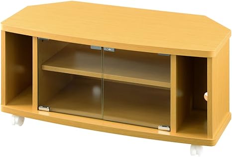 Amazon ぼん家具 コーナー テレビ台 32型 幅80cm 木製 ガラス 扉付き おしゃれ ナチュラル ローボード テレビ台 オンライン通販