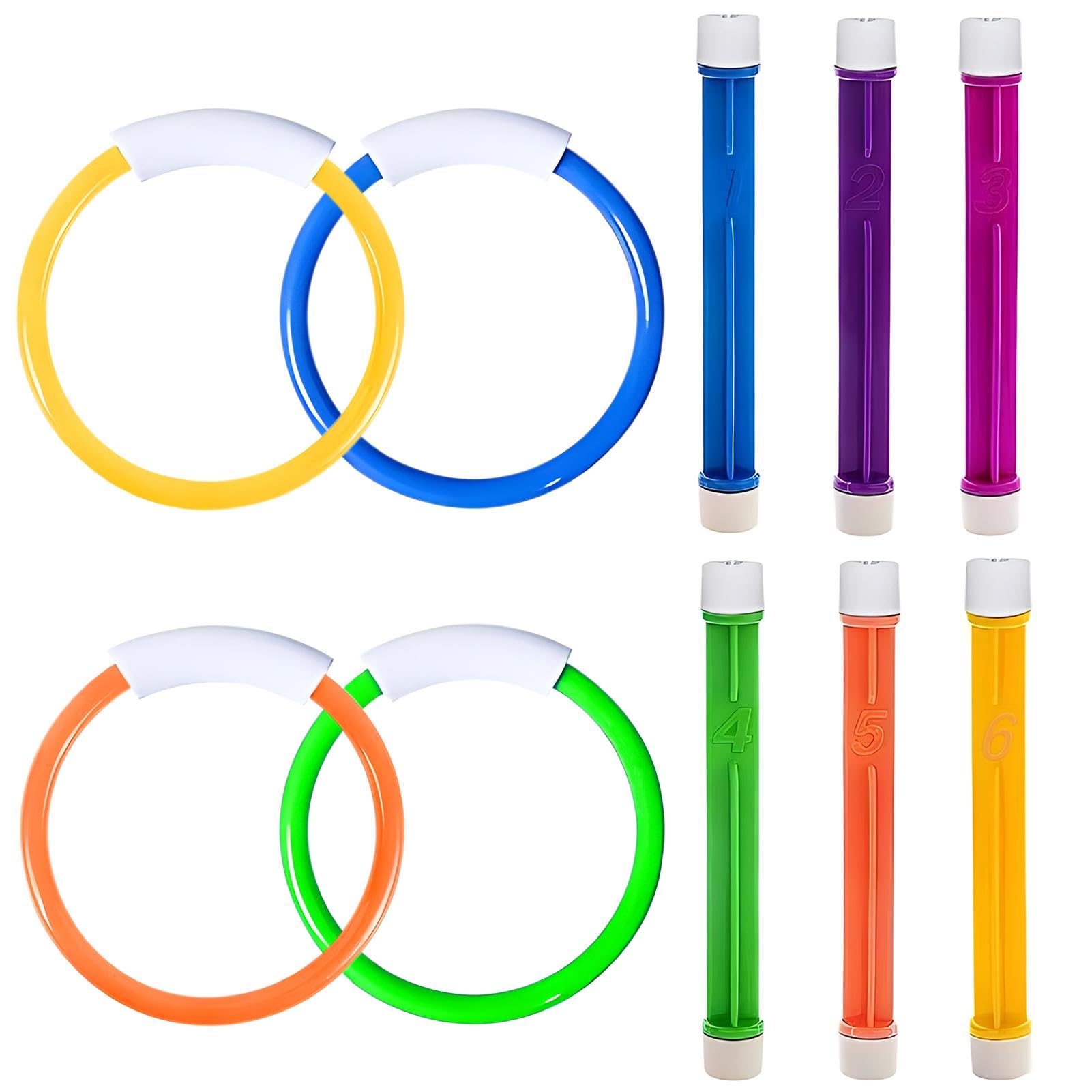 AeroGlo Dive Sticks Pool Toys, 10pcs/set Dive Rings Sticks for Swimming Underwater Pool Training Diving Game Fun Diving Toys for Swimming Pool, Sinkies for Kids Swimming