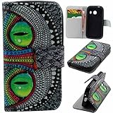 Galaxy Ace Style SM-G310 leather case,Gift_Source Samsung Galaxy Ace Style SM-G310 case, Fashion PU Leather Wallet Flip Protective Skin Case with Stand with Card Slots For Samsung Galaxy Ace Style S765C / SM-G310 (Owl eyes Pattern)+1 X Screen Protector and Stylus Pen image