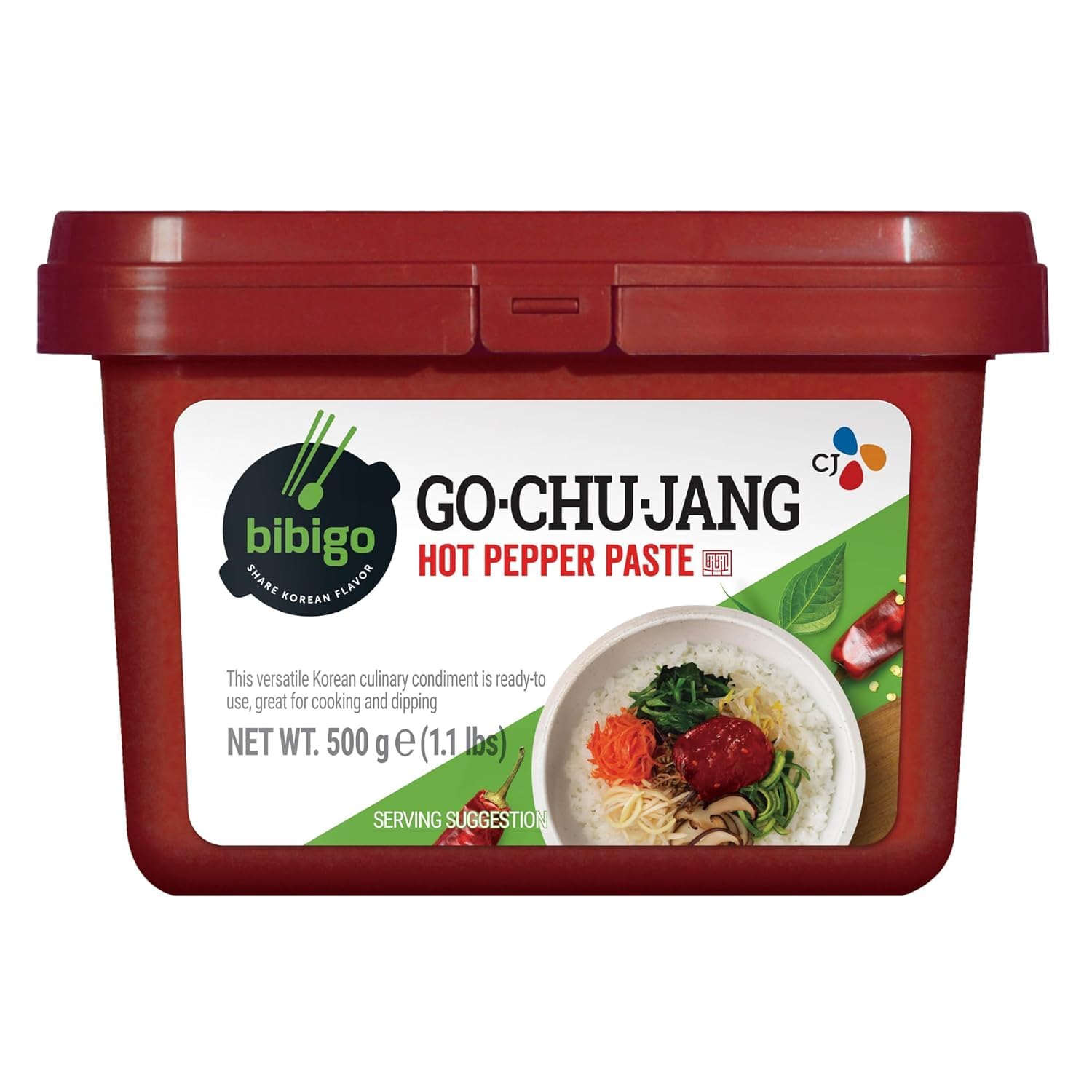 Bibigo Gochu-Jang Chili Paste – Scharfe Paste aus Korea – Ideal zum Marinieren von Fleisch, für Reis oder Suppen – 1 x 500 g