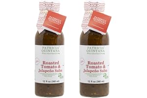 Patricia Quintana Roasted Tomato & Jalapeño Salsa - Authentic Artisanal Mexican Ingredients - Perfect topping to your tacos, burritos, enchiladas or other favorite food (12 oz, 2 Bottles)