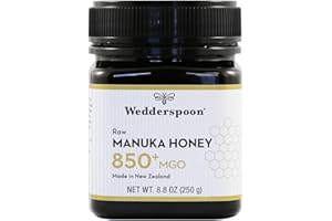 Wedderspoon Raw Premium Manuka Honey, 850+ MGO, 8.8 Oz, Unpasteurized New Zealand Honey, From Our Hives to Your Home