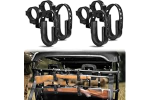 UTV Gun Holder, BESTZHEYU 4 PCS UTV Gun Holder and Gun Rack Shovel Mount Bow &Utility Racks Fit for 1-2'' Round Roll Bar Compatible with Polaris RZR Ranger Can AM Kawasaki Snowmobile