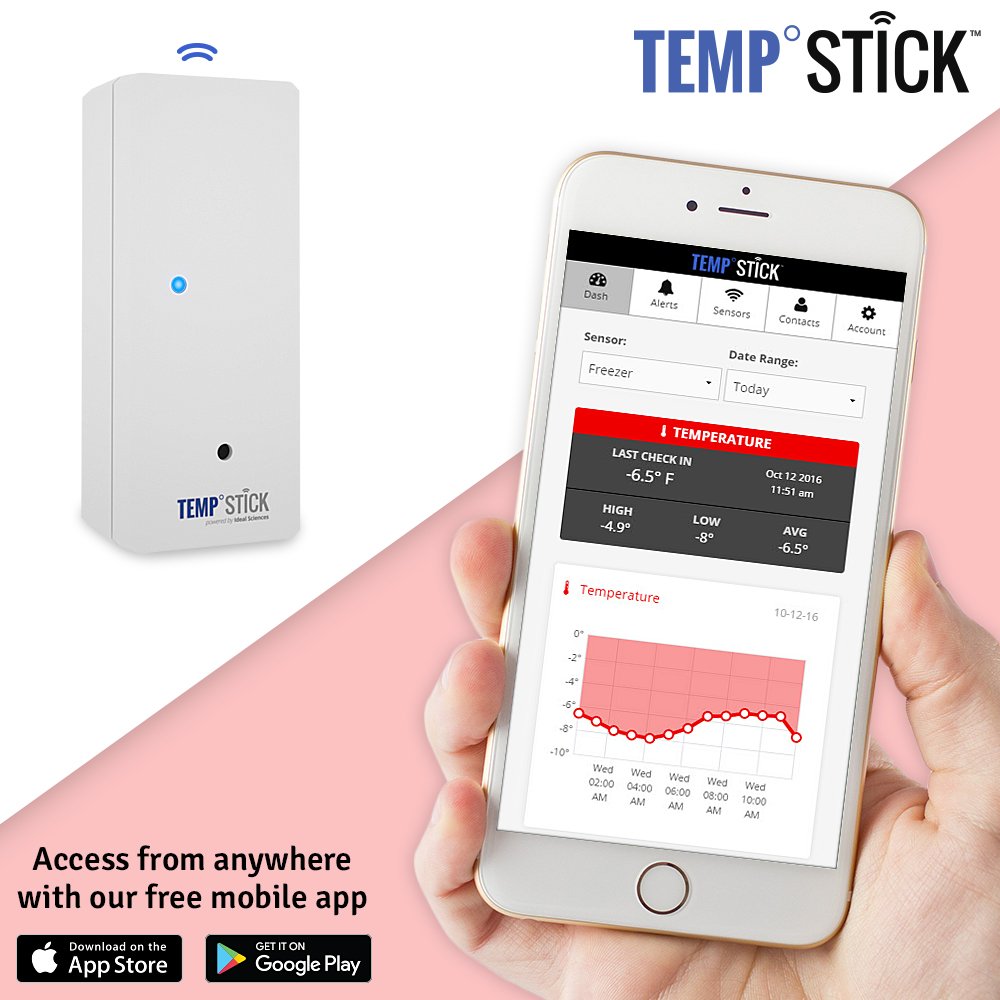 Temp Stick Wireless Temperature Sensor + 24/7 Monitoring, Alerts