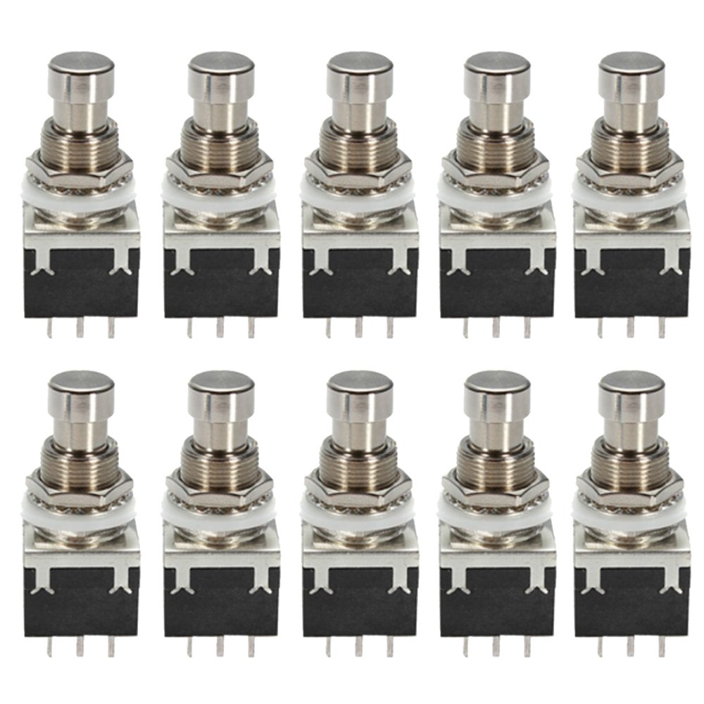 E Support™ 10 x 3PDT 9 Pin Box Stomp Guitar Effect Pedal Foot Switch True Bypass Metal Black