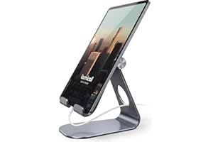 Lamicall Tablet Stand Adjustable, Tablet Stand : Desktop Stand Holder Dock Suitable to New iPad 2017 Pro 9.7, 10.5, Air Mini 2 3 4, Kindle, Nexus, Accessories, Tab, E-Reader, (4-13 inch) - Gray