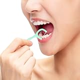 Hemiks 200 Pcs Dental Floss 2 in 1 Toothpick Sticks Green 7.5CM view 7