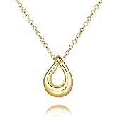 SunDins Gold Necklaces for Women 14K Gold Pendant Necklaces for Women Trendy Twist Clean Minimal and Effortlessly Stylish Cute Circle Pendant Necklace for Womens Adjustable in Length 18in