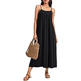 Vrtige Women's Ruffle Spaghetti Strap Sleeveless A Line Flowy Beach Long Dress