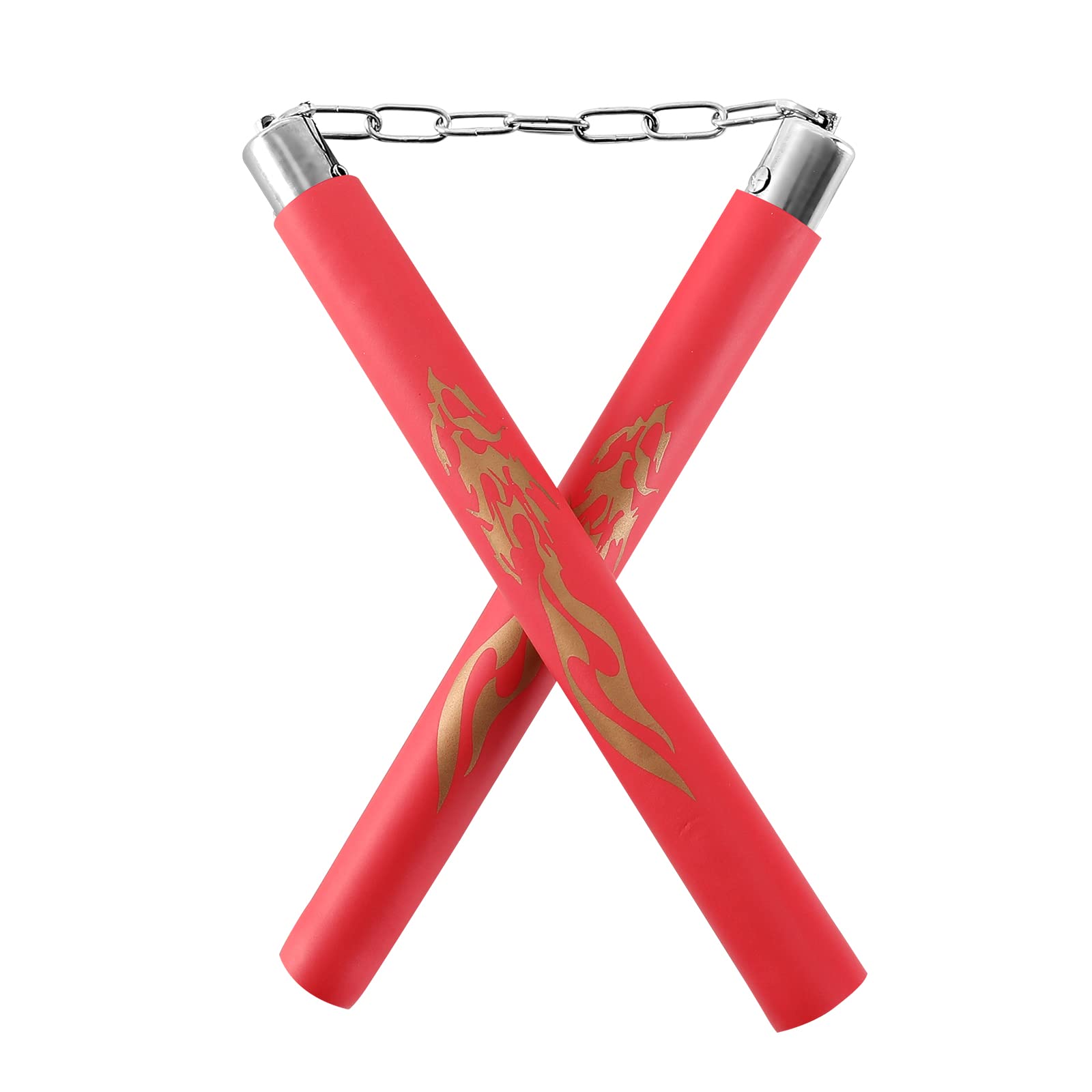 AUFIKR Portable Foam Nunchucks, Training Nunchakus Suitable for Beginners (Red)