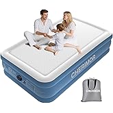 CHERIMOR Twin Air Mattress with Built-in Rechargeable Pump, 1000 lbs Heavy-Duty Support, 16" Raised Upgraded Firmness, Fast 2-Min Inflation, Portable Blow Up Bed for Home, Guests & Camping