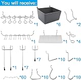 FRIMOONY 140pc Pegboard Hooks Assortment, Bins, Locks for Tool Organizing view 2