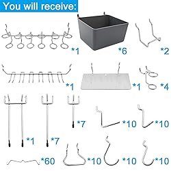 FRIMOONY Pegboard Hooks Assortment with Pegboard