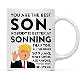 Andaz Press 11oz. Funny President Trump Coffee Mug Gift, Best Son, Sonning, 1-Pack, Includes Gift Box, Birthday Christmas Novelty Ideas for MAGA Republican Mugs Democrats