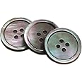YaHoGa 22 Pieces Genuine Black Mother of Pearl Blazer Buttons Set 20mm & 15mm Natural MOP Buttons for Men (Black MOP)