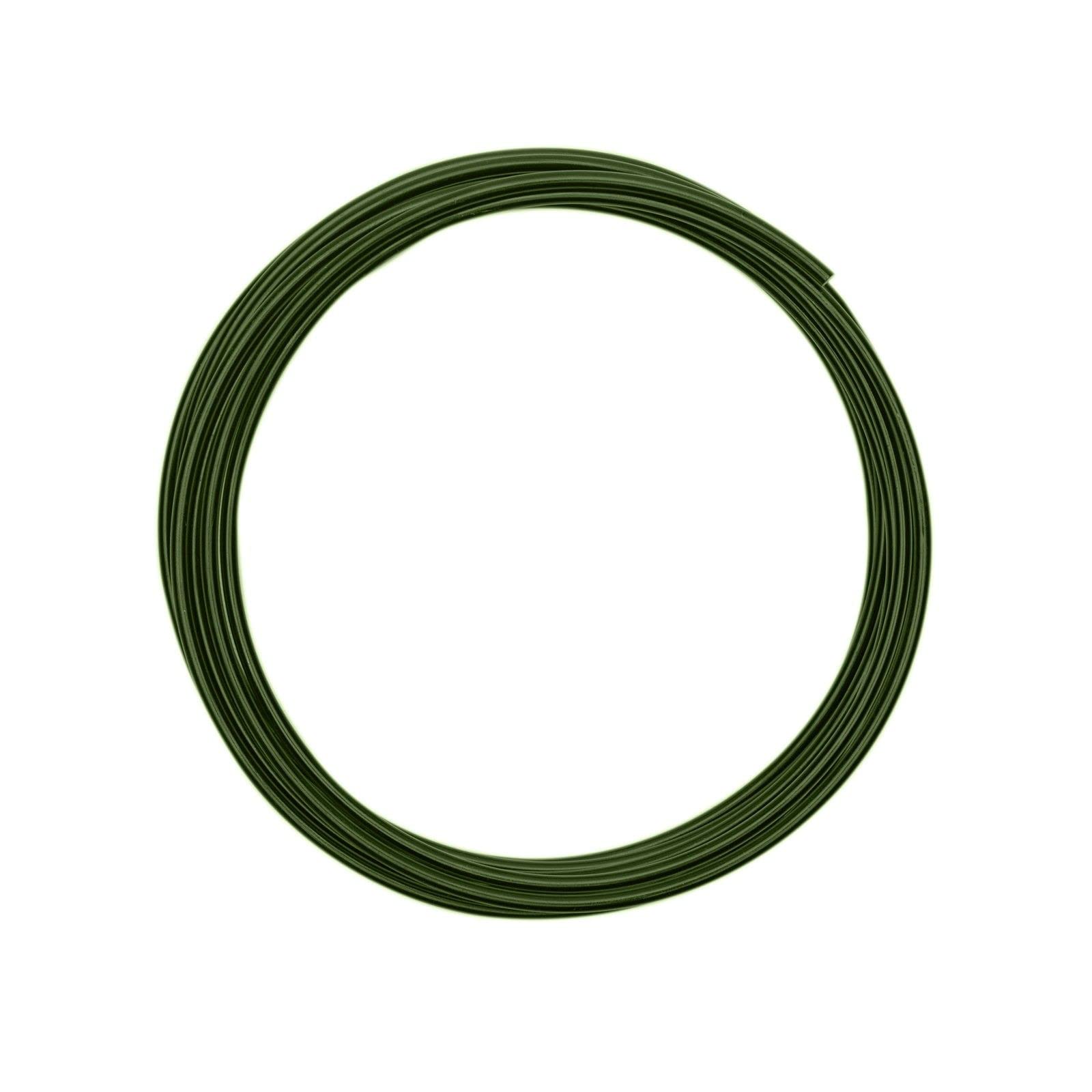 Vaessen Creative Aluminium Craft Wire 9.8 ft (3 m) x 0.12" (3 mm) Dark Green - Flexible Metallic Wire for Crafting, Flower Arranging, Jewellery Making and Modelling