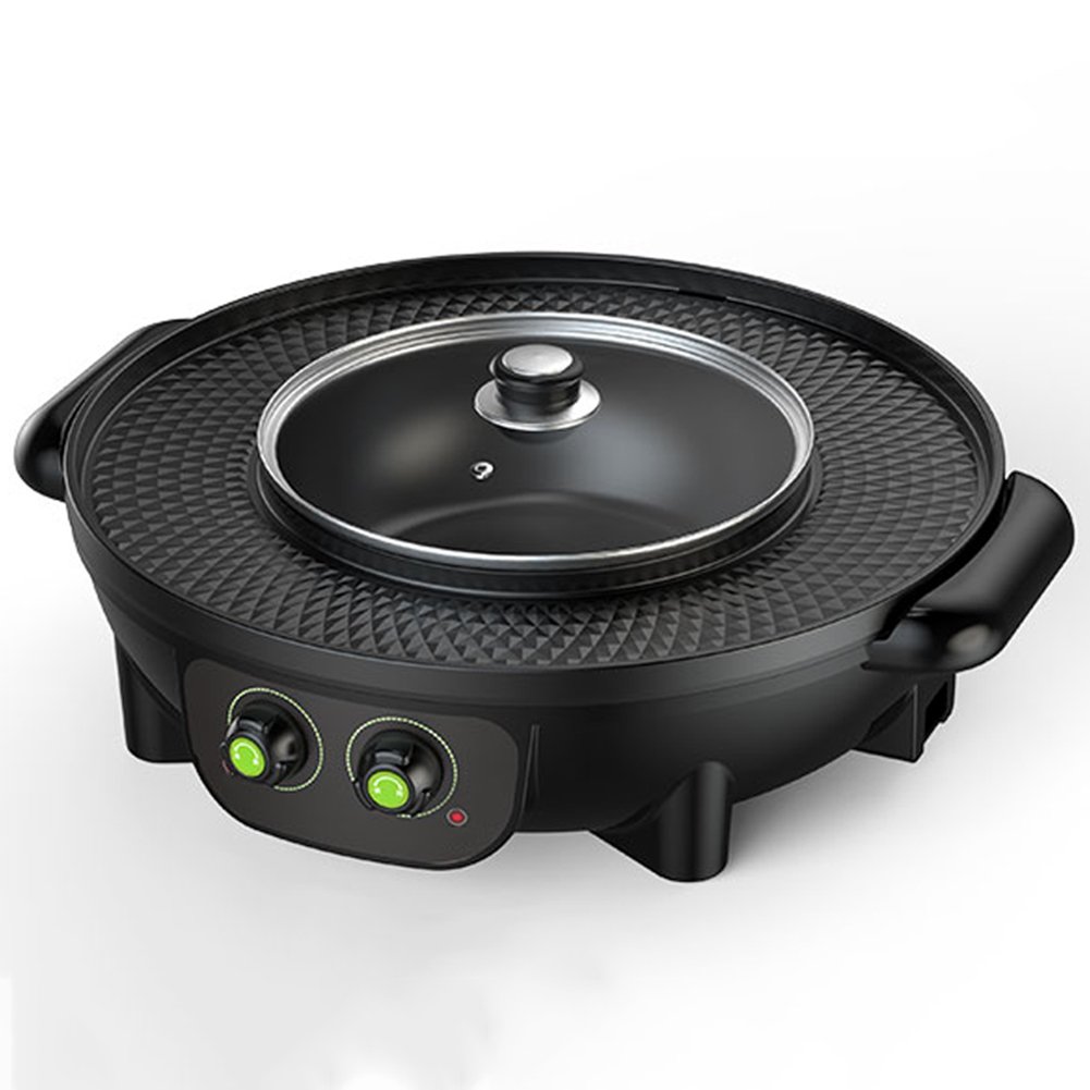 LJIE Korean Barbecue Hot Pot Double Pot, Integrated Cooker Pot