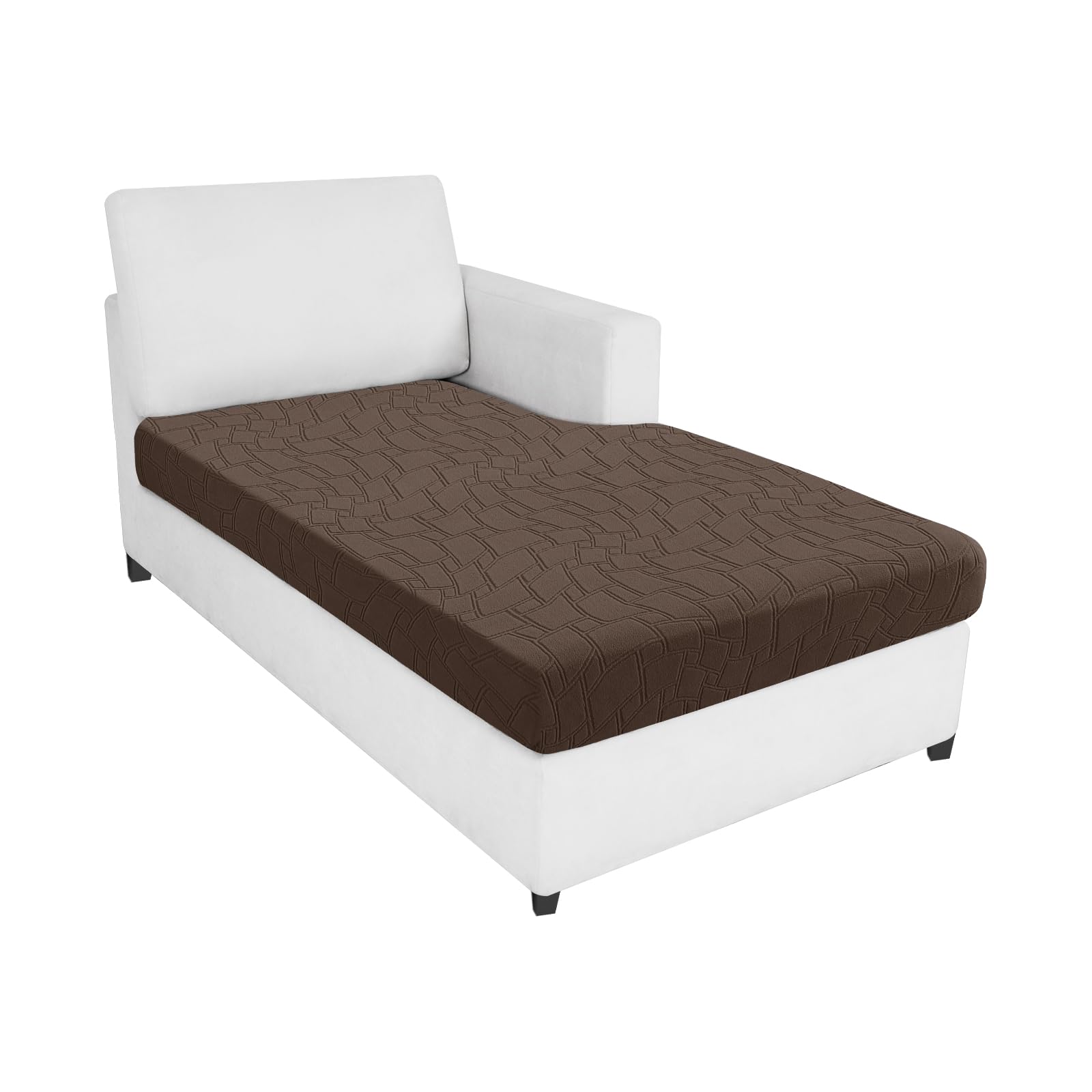 MAXIJIN Waterproof Sofa Seat Cushion Cover Jacquard Fabric Sofa Seat Cover for Sofa Cushion L Shaped Chaise Longue Furniture Protection (Dark Brown, Chaiselounge)