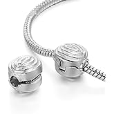 RUBYCA 20pcs Silver Color Clip Lock Stopper Clasp Beads DIY fit European Charm Bracelet Model 196