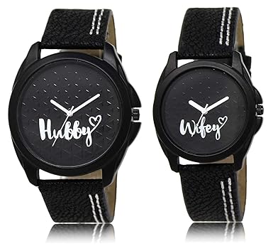 True Choice Black Hubby-Wifey Analogue Couples Watch