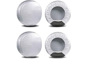 Amfor Tire Covers Set of 4, Waterproof Anti-UV Sun Snow Rain Tire Covers for Trailers, RV, Camper, SUV, Truck, Fit 24-26 inches Tire Diameter