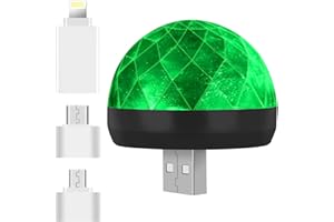 picK-me Mini USB Disco Ball Light, Led Small Magic Ball Control DJ Stage Light, Colorful Strobe RGB Lamp with Adapter, for Ch