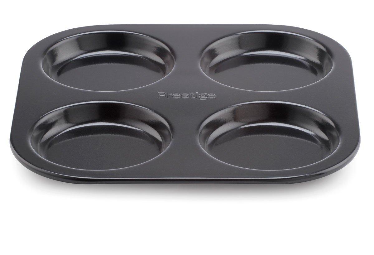 Prestige Inspire Bakeware Yorkshire Pudding Tin, 4 Cup - Black
