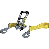 SmartStraps 8’ Heavy Duty Ratchet Strap with Snap Hooks – 10,000lbs Break Strength, 3,333lbs Safe Work Load – Commercial Duty Straps for Heaviest Loads, Haul Large Equipment and Vehicles, Small