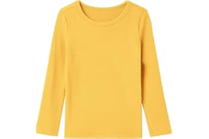 Niyage Girls Long Sleeve T-Shirt Toddler Cotton Tees Kids Comfort Soft Thick Warm Basic Tops