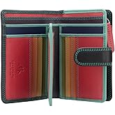 VISCONTI Rainbow Leather Ladies Purse Style RFID Blocking RB51 (Black Rhumba)