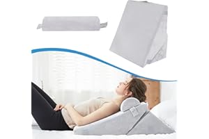 RTTRAO 3PCS Bed Wedge Pillow, Memory Foam Top Adjustable 9 & 12” Folding Incline Cushion, Elevated Wedge Pillow for Back and Leg | Acid Reflux, Anti Snoring, Post Surgery, Sleeping - Machine Washable Cover