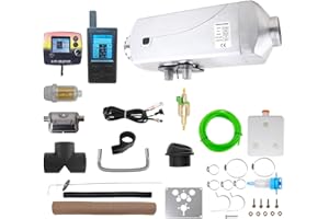 ZBJING 12V 9kW Diesel Heater Large Aluminum Body with High Altitude Mode & Aviation Plug,2-way remote control, Diesel Air Heater with LCD Display, Automatic Thermostat,Diesel Heaters for RVs,Trucks,Ships