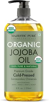 Majestic Pure Jojoba Oil 100% Organic Cold Pressed 236 ml Skin Hair Nails view 1