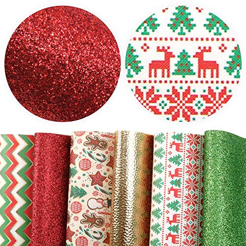 David accessories 6 Pcs 7.8" x 13.3" (20 cm x 34 cm) Christmas Printed